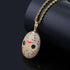 Jason Mask Bling Oval Pendant Necklace