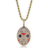Jason Mask Bling Oval Pendant Necklace