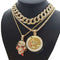 Jigsaw Pendant + Round Pendant + Cuban Choker Chain Set