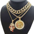 Jigsaw Pendant + Round Pendant + Cuban Choker Chain Set