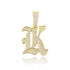 VVS Jewelry Old English Initial Pendant Necklace