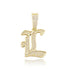VVS Jewelry Old English Initial Pendant Necklace