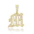 VVS Jewelry Old English Initial Pendant Necklace