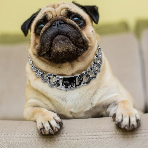Medium/Large Gold Cuban Link Dog Collar