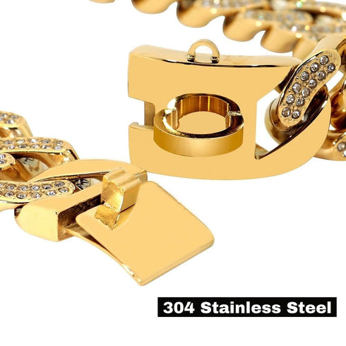 Medium/Large Gold Cuban Link Dog Collar