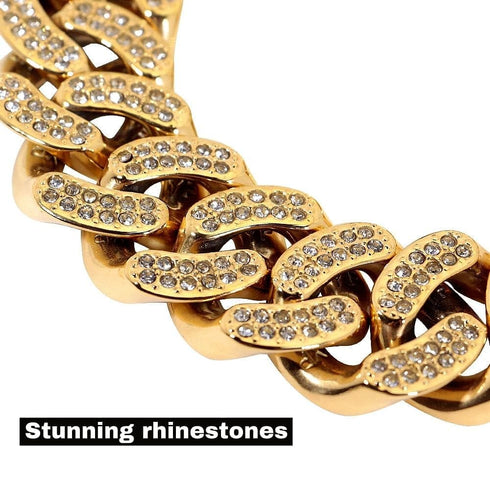 Medium/Large Gold Cuban Link Dog Collar