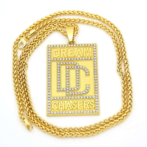 Meek Mill Dream Chasers 14k Gold Plated Pendant Necklace