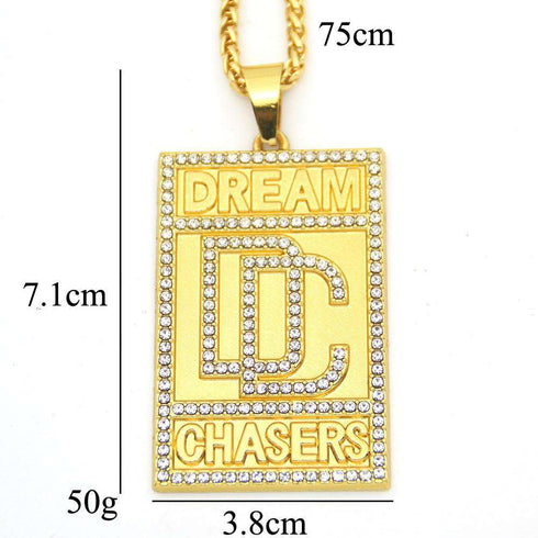 Meek Mill Dream Chasers 14k Gold Plated Pendant Necklace