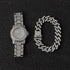 Miami Micro Pave Cuban Chain + Bracelet + Watch Set
