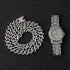 Miami Micro Pave Cuban Chain + Bracelet + Watch Set