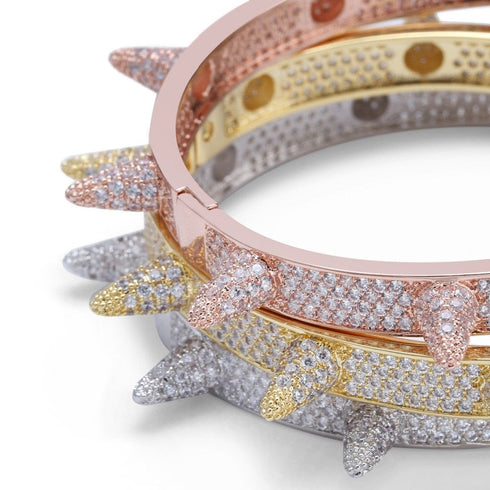 Micro pave Spike Bangle Bracelet