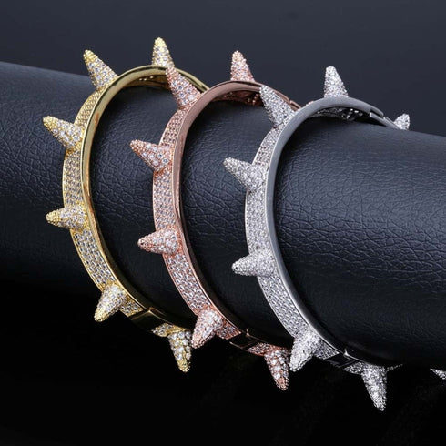 Micro pave Spike Bangle Bracelet