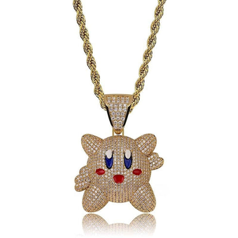 Micropave Iced Kirby Rapper Pendant Chain