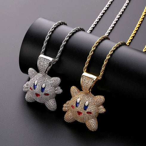 Micropave Iced Kirby Rapper Pendant Chain