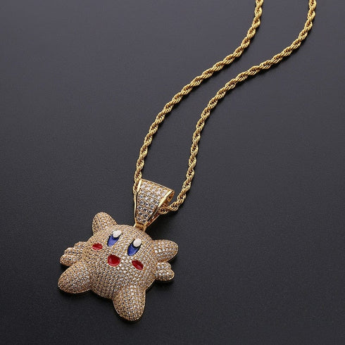 Micropave Iced Kirby Rapper Pendant Chain