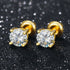 0.1-1 CT Moissanite Sterling Silver/ Gold/ Rose Gold Stud Earrings