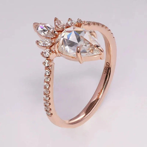 14K Rose Gold Moissanite Engagement Ring