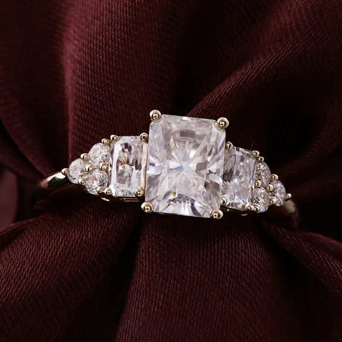 14K White Gold Moissanite Engagement Ring