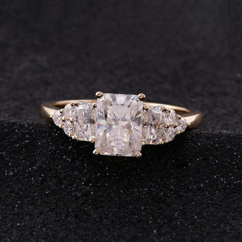 14K White Gold Moissanite Engagement Ring