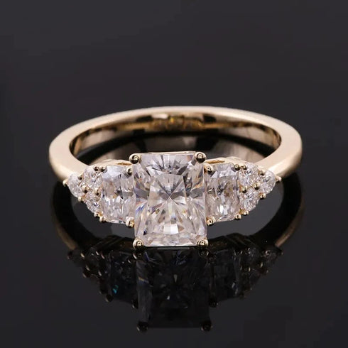 14K White Gold Moissanite Engagement Ring