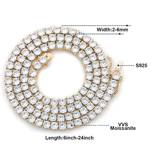 VVS Jewelry S925 Sterling Silver Moissanite Tennis Bracelet