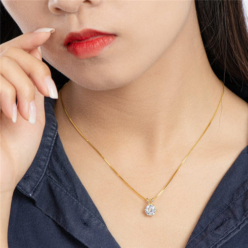 Moissanite Pendant 925 Silver Necklace
