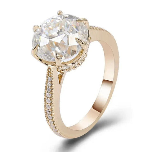 Solid Gold VVS Moissanite Engagement Ring
