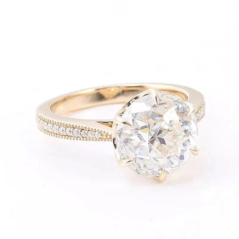 Solid Gold VVS Moissanite Engagement Ring