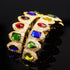 Multi Colored Stone Paved Iced Out Fangs Grillz