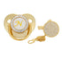 Custom Gold Bling Initial BPA Free Baby Pacifier