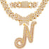 Bling Butterfly Letter Cuban Link Chain