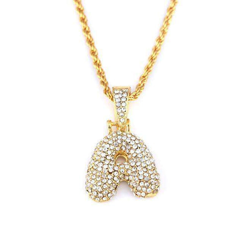 Hailey Bieber Initial Bubble Letter Necklace