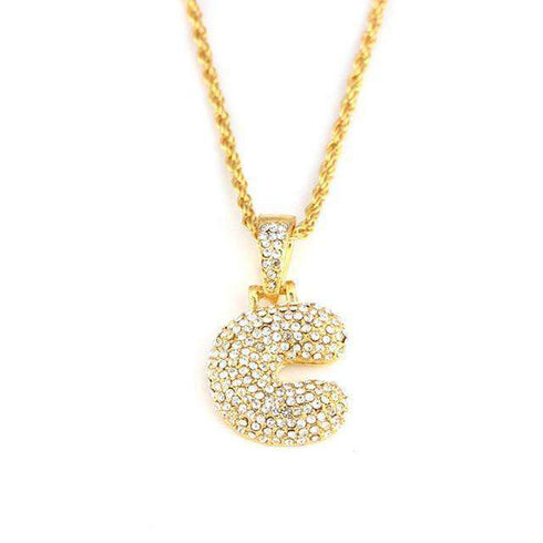 Hailey Bieber Initial Bubble Letter Necklace