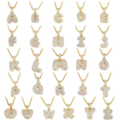 Hailey Bieber Initial Bubble Letter Necklace