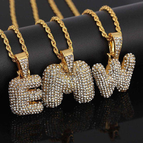 Hailey Bieber Initial Bubble Letter Necklace