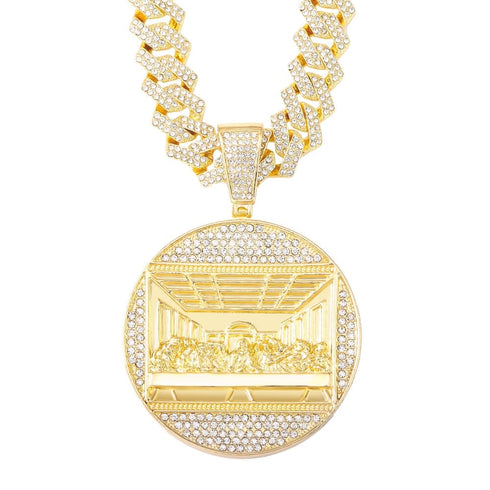 Iced Out Last Supper Pendant Cuban Necklace