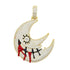 XL Iced Out Blood Moon Hip Hop Pendant Necklace
