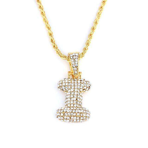 Hailey Bieber Initial Bubble Letter Necklace