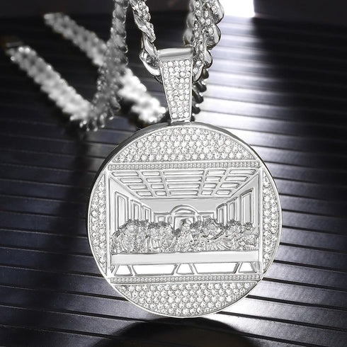 Iced Out Last Supper Pendant Cuban Necklace