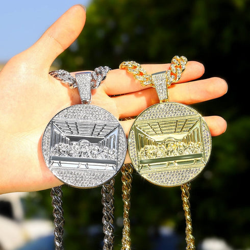 Iced Out Last Supper Pendant Cuban Necklace