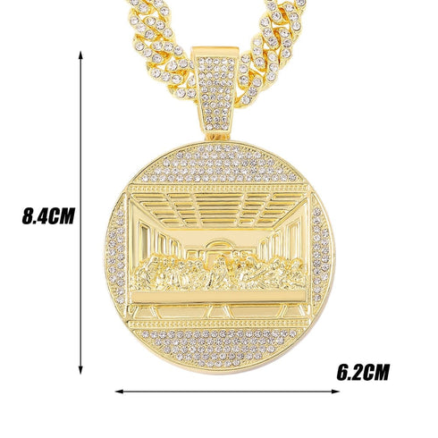 Iced Out Last Supper Pendant Cuban Necklace