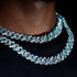 Iced Out Two-Tone Crystal Cuban Link Chain Necklace