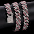 Iced Out Two-Tone Crystal Cuban Link Chain Necklace