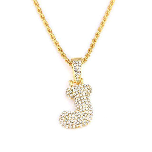 Hailey Bieber Initial Bubble Letter Necklace