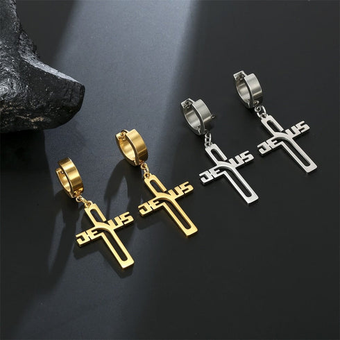 Jesus Cross Pendant Stainless Steel Necklace