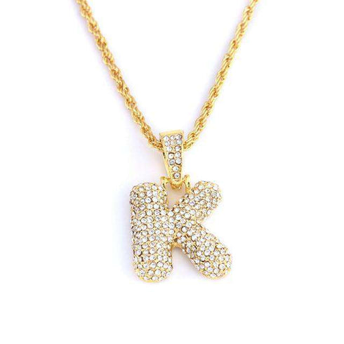 Hailey Bieber Initial Bubble Letter Necklace