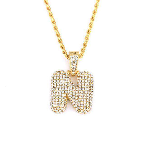 Hailey Bieber Initial Bubble Letter Necklace
