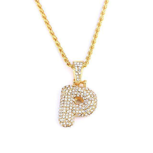 Hailey Bieber Initial Bubble Letter Necklace