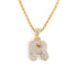 Hailey Bieber Initial Bubble Letter Necklace