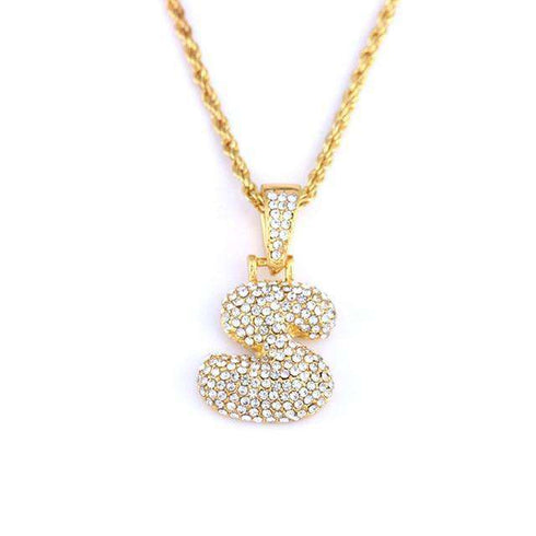 Hailey Bieber Initial Bubble Letter Necklace